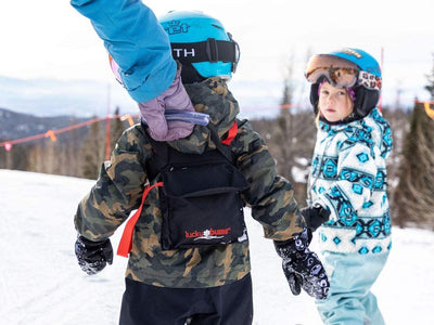 Lucky Bums Kids Ski Harness Trainer & Easy Wedge Bungee Cord Tip Connector, Blue - VMInnovations