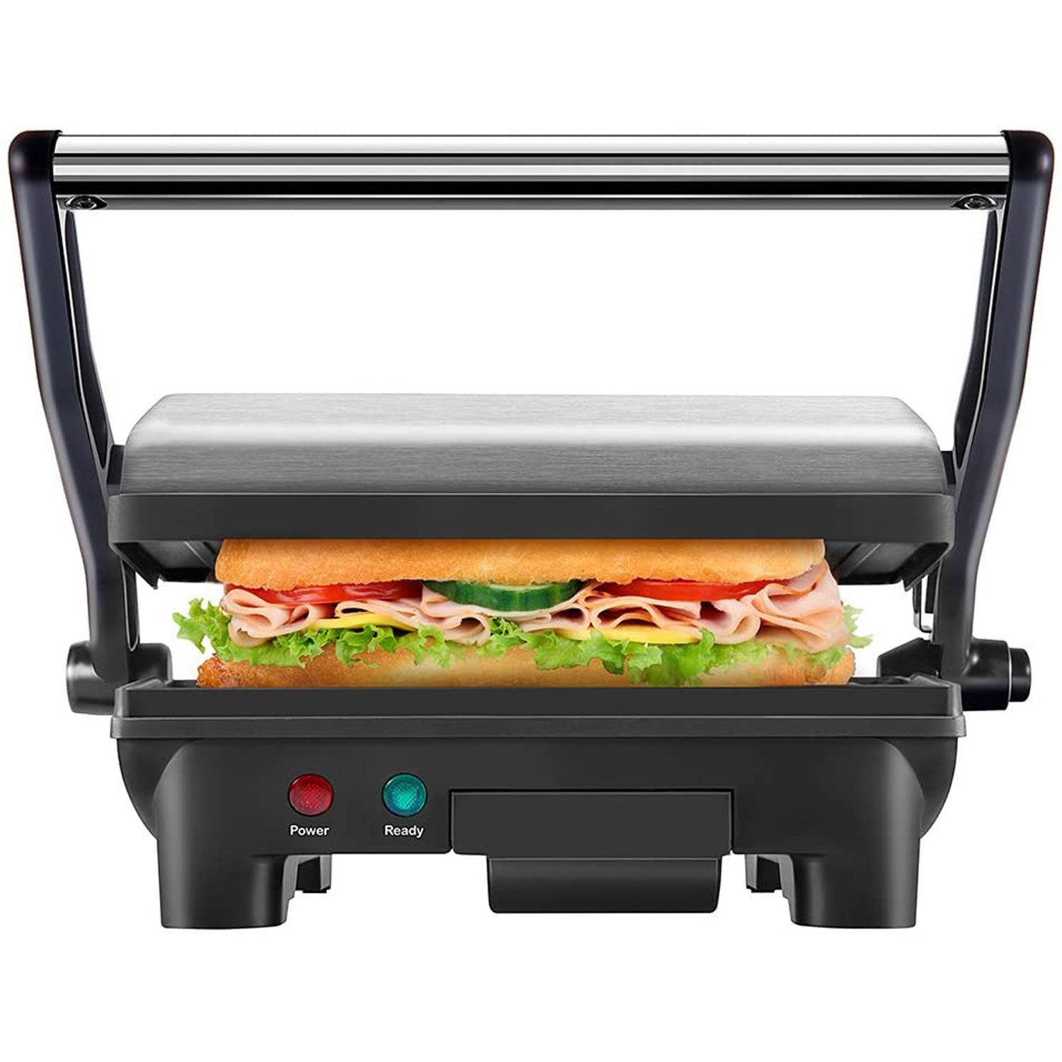 Chefman Panini Press Grill and Gourmet Sandwich Maker, Stainless Steel (Used)