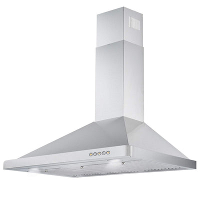 Cosmo 36 In Wall Mount Range Hood with Push Control, Stainless Steel (Open Box) - VMInnovations
