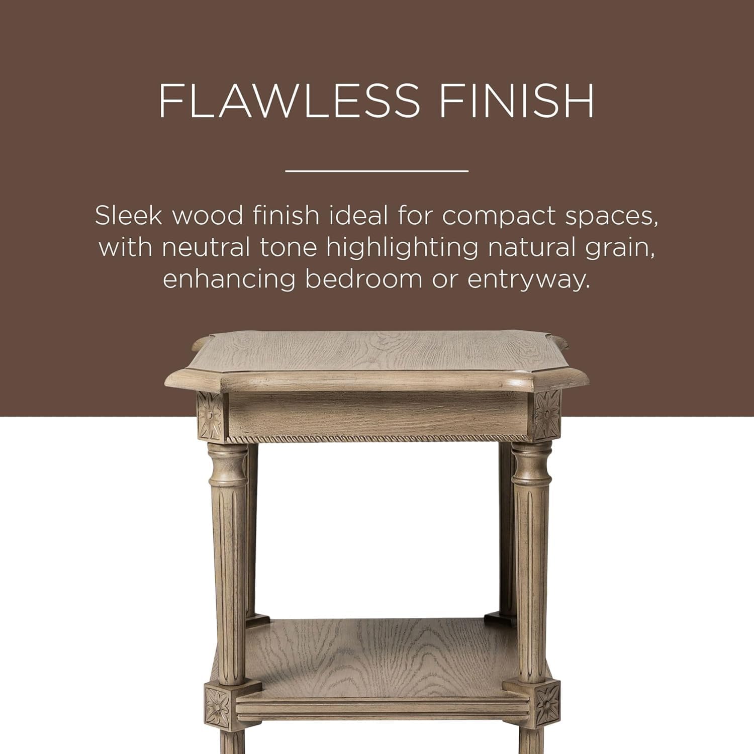 Maven Lane Pullman Square Wooden Side Table in Antiqued Grey Finish (Open Box) - VMInnovations