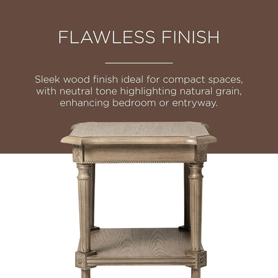 Maven Lane Pullman Square Wooden Side Table in Antiqued Grey Finish (Open Box) - VMInnovations