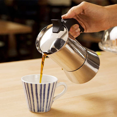 Bialetti Induction Stove 4 Cup Espresso Coffee Maker, Stainless Steel (Open Box)