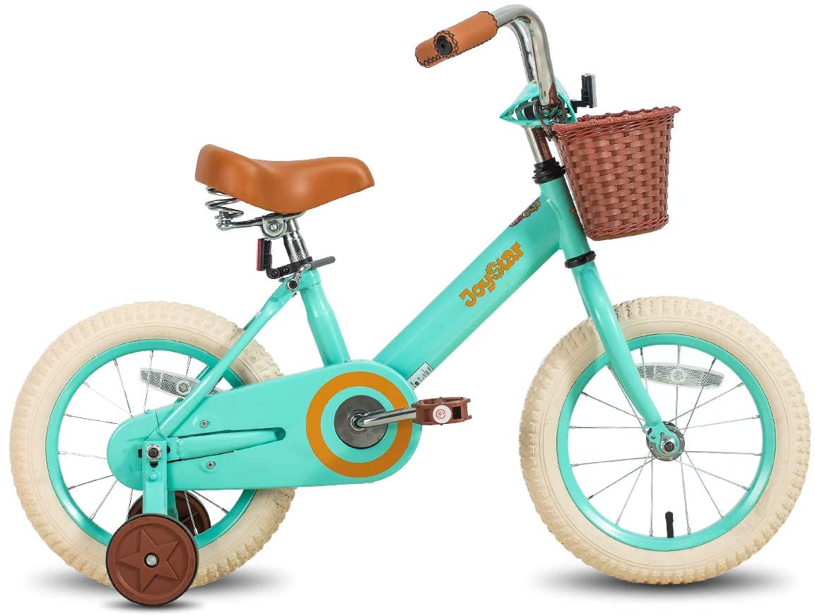 Joystar Vintage 14 Inch Ages 3-6 Kids Training Wheel Bike w/ Basket (Open Box) - VMInnovations