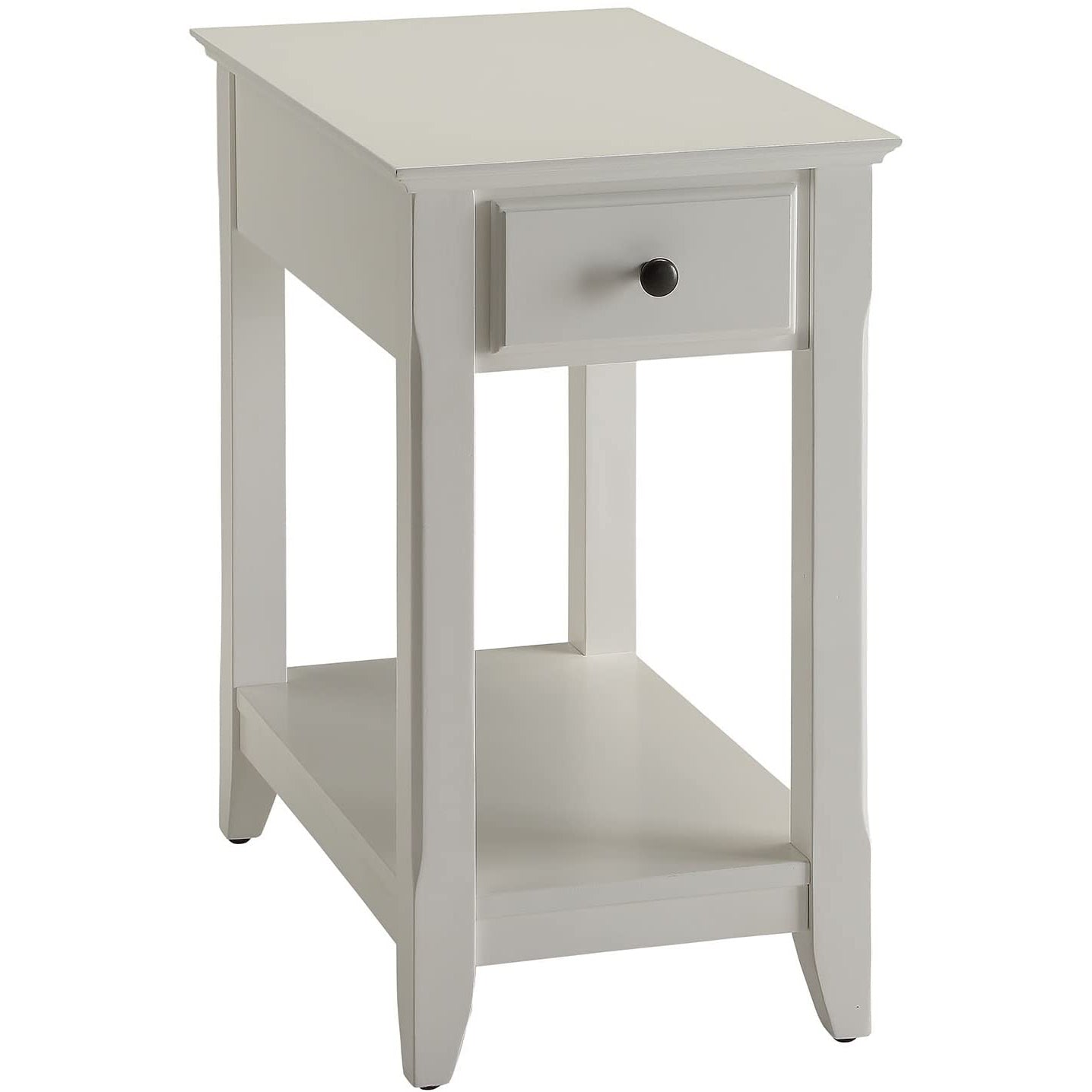 ACME 82842 Bertie Rectangular 1-Drawer Home Decor Wooden Side Table, White