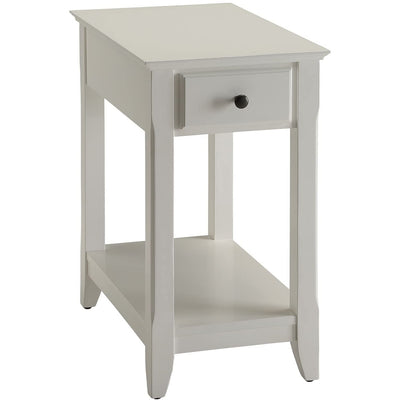 ACME Bertie Rectangular 1-Drawer Home Decor Wooden Side Table, White (For Parts)