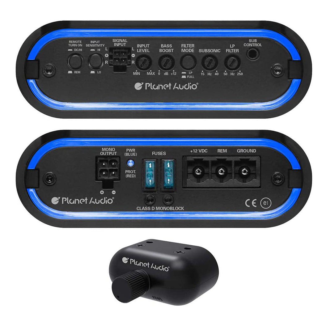 Planet Audio MB1200.1D Monoblock 1200 Watt Class D Power Car Amplifier w/ Remote - VMInnovations