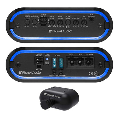 Planet Audio MB1200.1D Monoblock 1200 Watt Class D Power Car Amplifier w/ Remote - VMInnovations