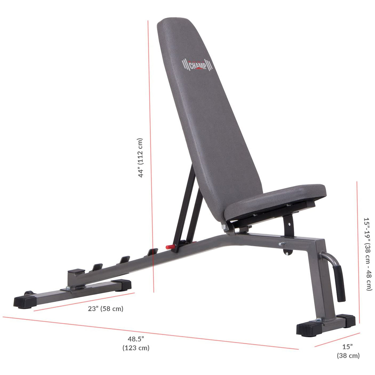 Body Champ Two Piece Set Olympic Weight Bench with Squat Rack, Gray (Open Box)