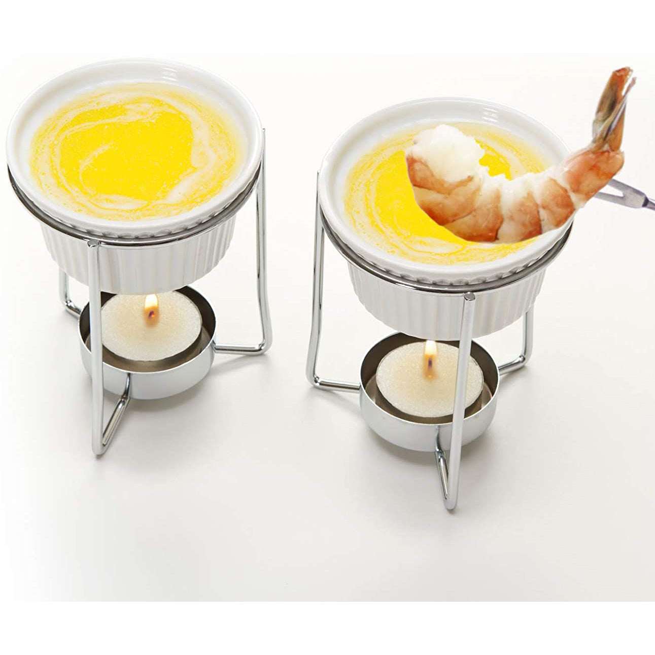 PrepWorks by Progressive 5-Ounce Ceramic Butter Warmer Home Fondue Set (4 Sets)