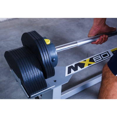 MX Select MX80 Rapid Change Home Fitness Weight Barbell System with Storage Rack