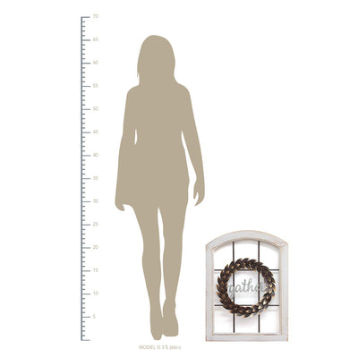 Stratton Home Decor Gather Bronze Wreath Window Wall Decor, White (Used) - VMInnovations