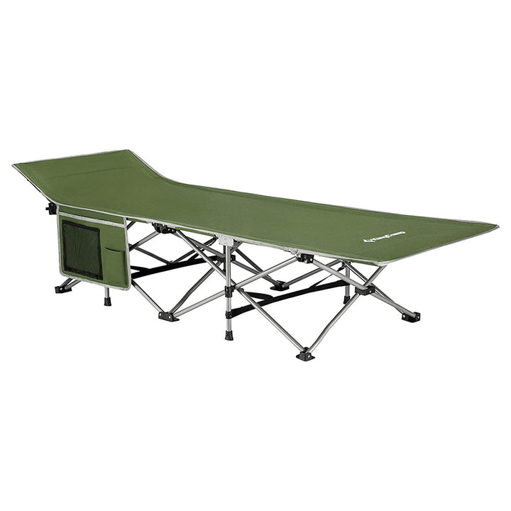 KingCamp Folding Deluxe Lightweight Portable Camping Side Pocket Cot(Open Box)