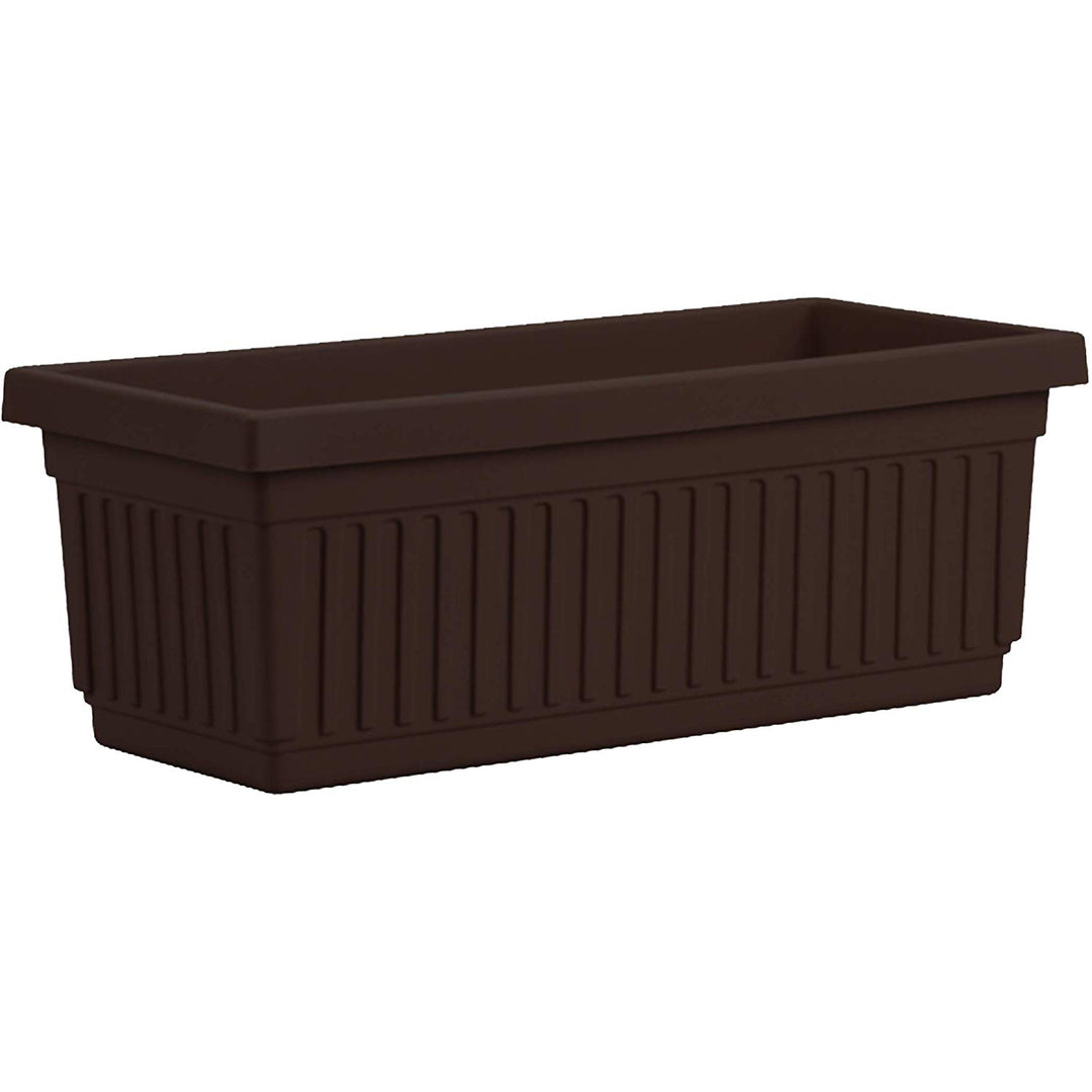 HC Companies 30-Inch Fluted Plastic Venetian Flower Box, Chocolate (Open Box)