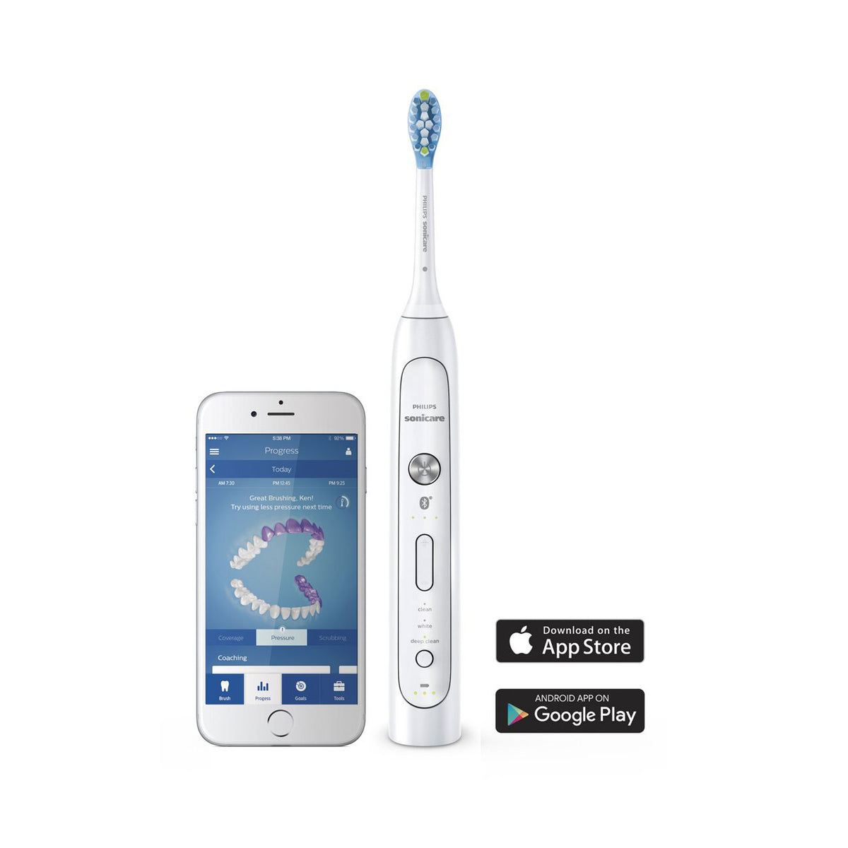 Philips Sonicare FlexCare Platinum Sonic Electric Rechargeable Toothbrush, White - VMInnovations