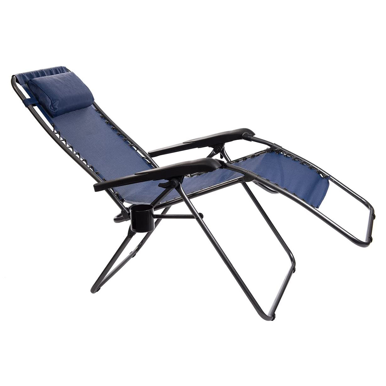 Timber Ridge Zero Gravity Locking Outdoor Patio Recliner Lounge Chair, Blue - VMInnovations