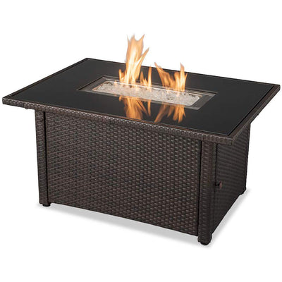Endless Summer 44x32 in Patio Gas Fire Pit Table, Brown (Certified Refurbished)