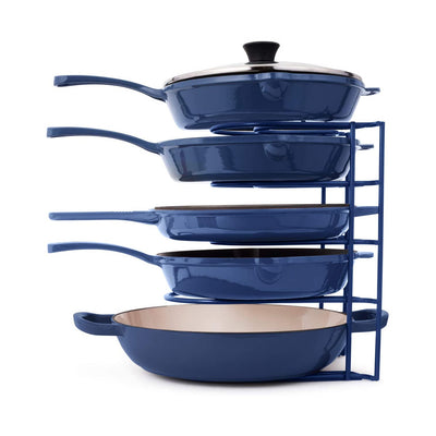 Cuisinel 12.2 In Extra Large 5 Pan & Pot Organizer 5 Tier Rack, Blue (Used)
