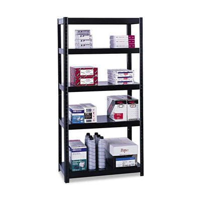 Safco 5 Shelf Boltless Storage Organization Metal Shelving, Black (Open Box)