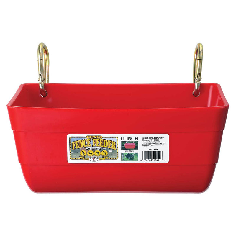Little Giant 4.5 Quart Heavy Duty Feed Trough Bucket Fence Feeder, Red (2 Pack) - VMInnovations