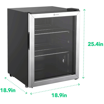 Vremi 2.7 Cubic Foot Glass Door 2 Adjustable Shelves Mini Fridge (For Parts)