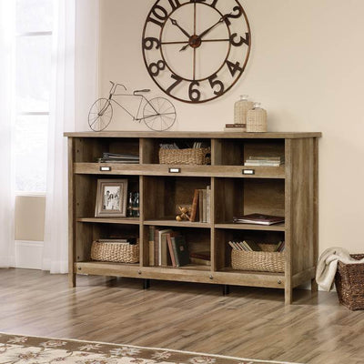 Sauder Woodworking Adept Storage Credenza Cubby Hole Craftsman Oak (Open Box)