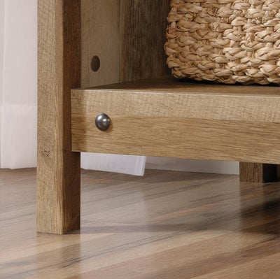 Sauder Woodworking Adept Storage Credenza Cubby Hole Craftsman Oak (Open Box)