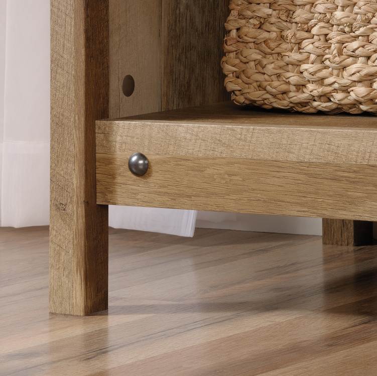 Sauder Woodworking Adept Storage Credenza Cubby Hole Craftsman Oak (Open Box)