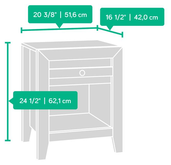 Sauder Woodworking Dakota Pass Home Furniture Night Stand Char Pine - Open Box