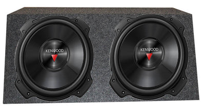 2) Kenwood 2000 Watt 12 Inch 4 Ohm Subwoofers + QPOWER Dual Sealed Enclosure