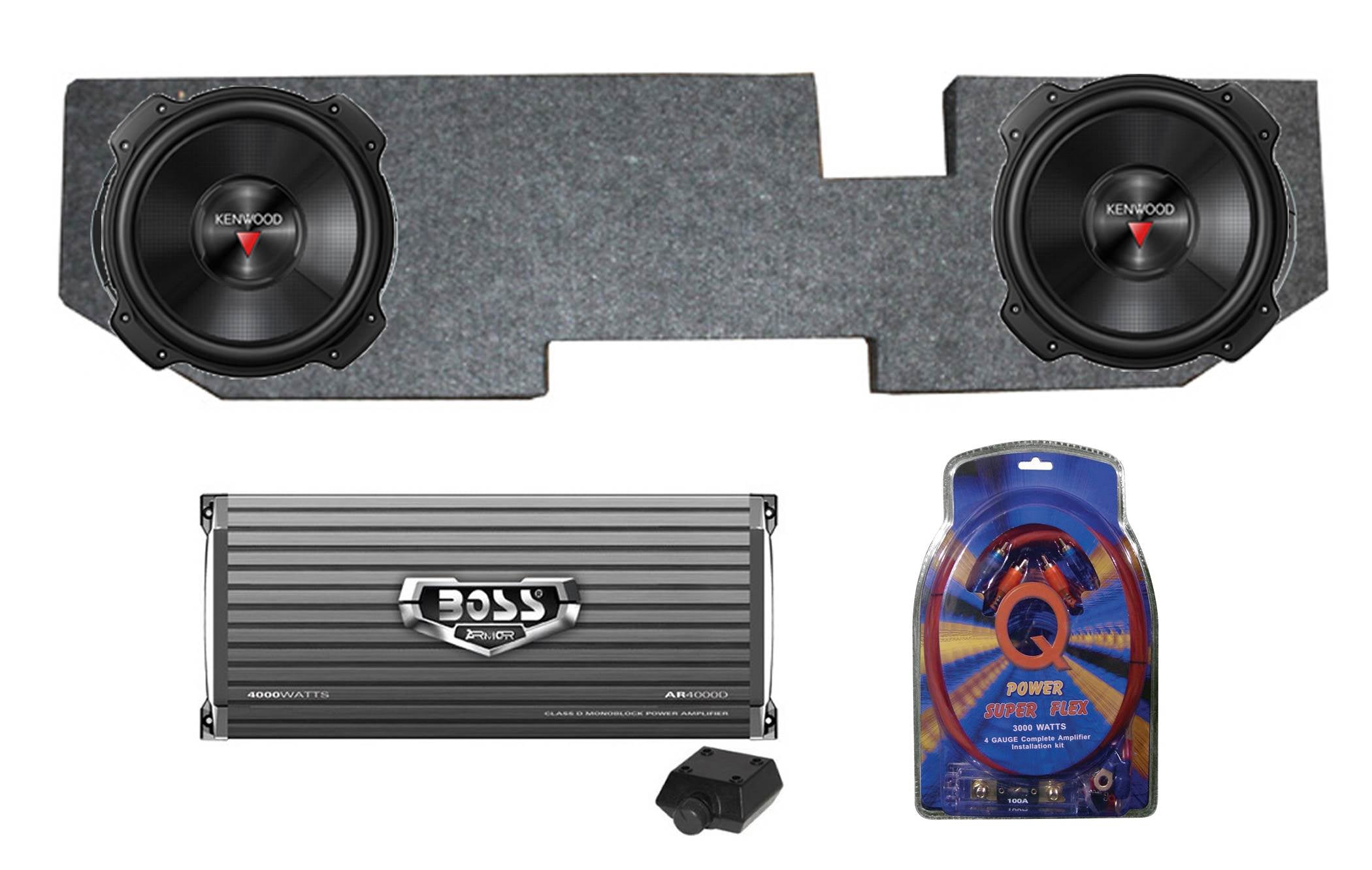 Kenwood 12" 2000W Subs + Dodge Ram Quad Cab '02-New Box + Amplifier + Wiring