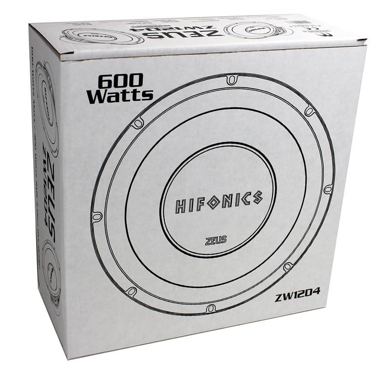 2) Hifonics ZW12D4 Zeus 12" 1200W Car Subwoofers + Mono Amplifier+Amp Kit+Box