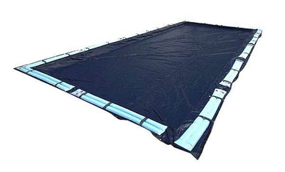 16x32 Dark Blue Rectangular Inground Pool Cover + Water Tubes + Winterizing Kit