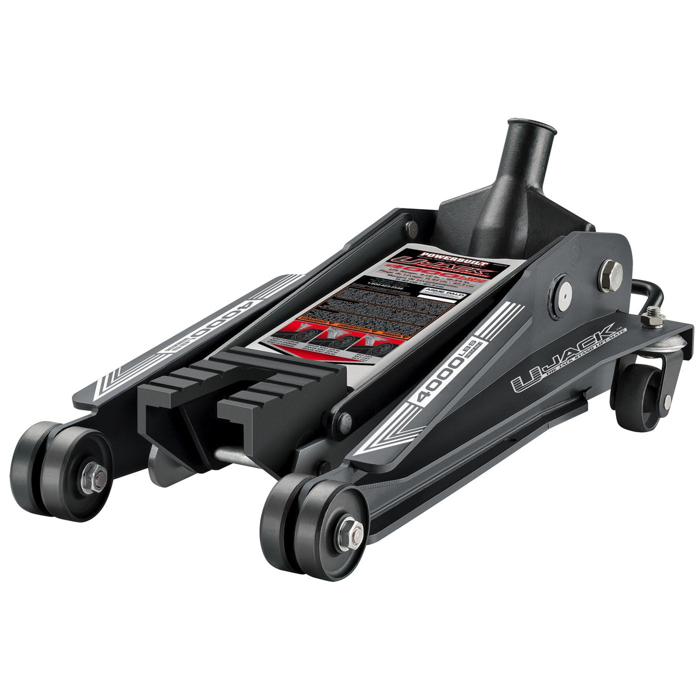 Powerbuilt 2-Ton 4000-LB U-Jack Garage and Shop Vehicle Floor Jack, Black (Used)