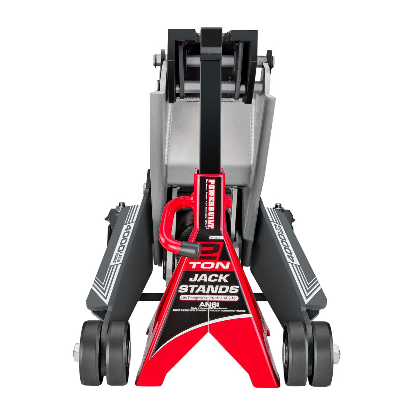 Powerbuilt 2-Ton 4000-LB U-Jack Garage and Shop Vehicle Floor Jack, Black (Used)