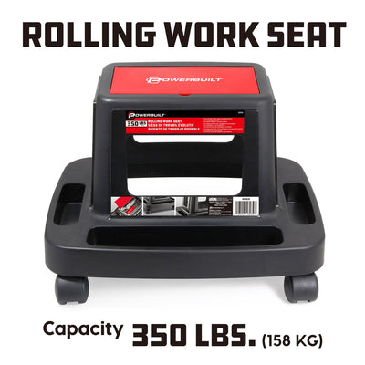 Powerbuilt Compact Rolling Mechanic Swivel Seat Brake Stool w/ Storage (Used)