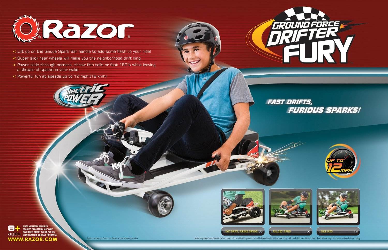 Razor Ground Force Drifter Fury Electric Go-Kart Kids | 25143480 - Open Box