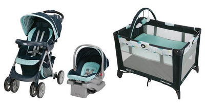Graco Comfy Cruiser Click Connect Travel System & Pack 'n Play Playard, Stratus