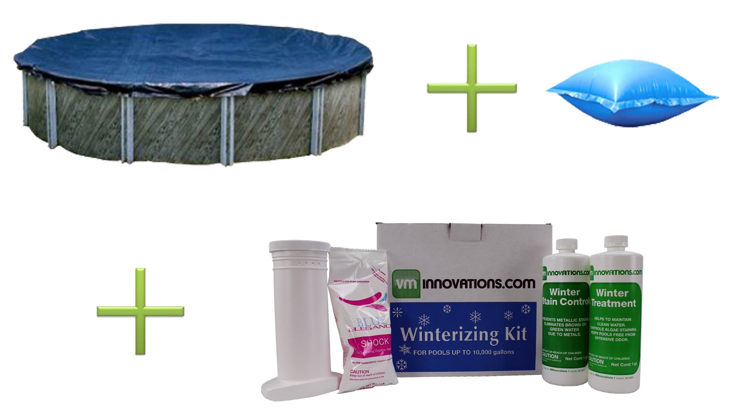 Swimline 15' Round Above Ground Pool Cover + 4'x8' Air Pillow + Winterizing Kit