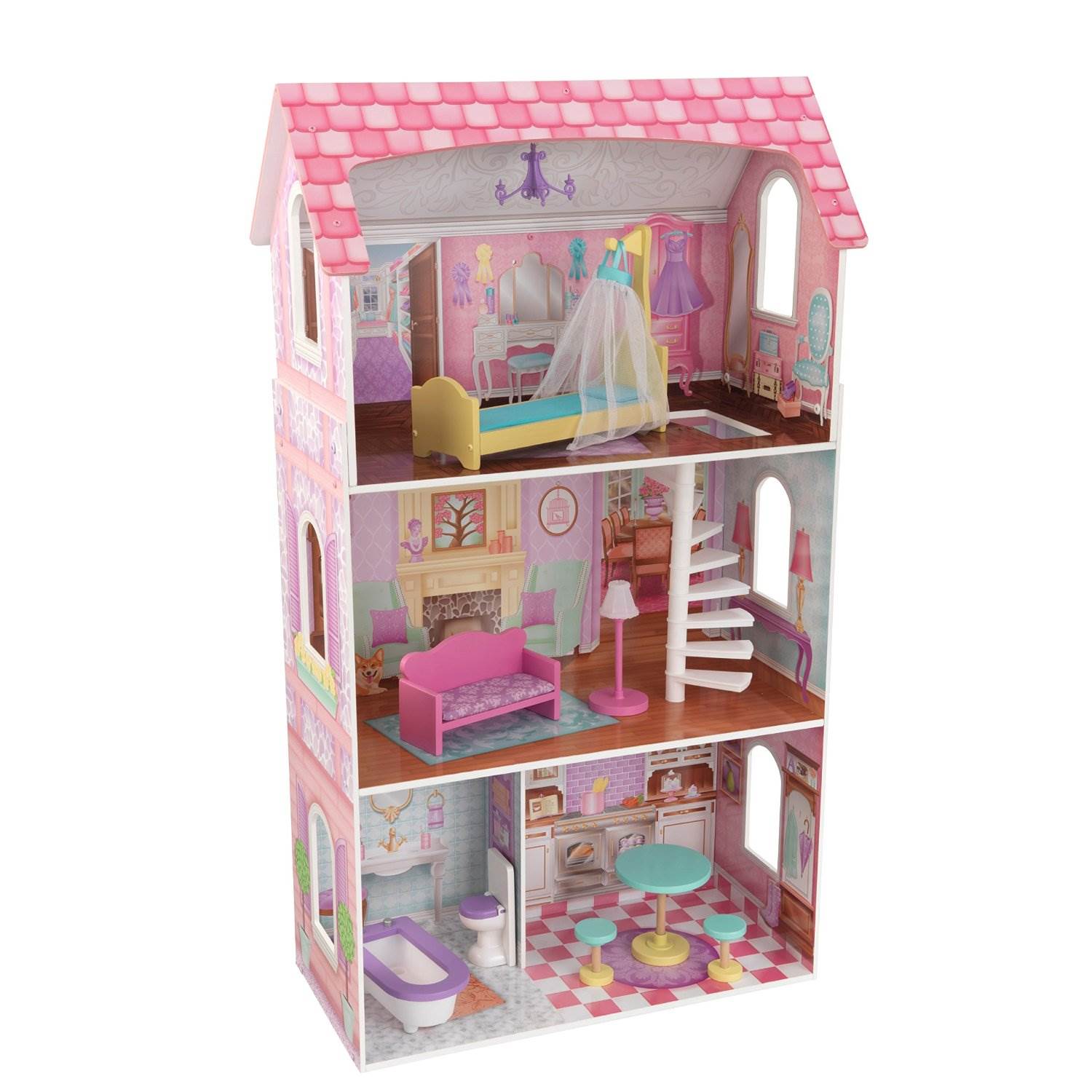 KidKraft Penelope Dollhouse Modern Wooden Pretend Play House | 65179 - Open Box