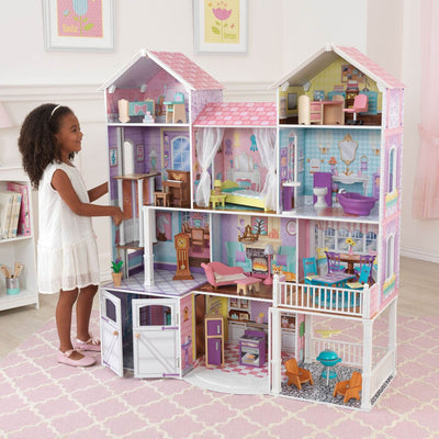 KidKraft Country Estates Dollhouse Wooden Pretend Play House |65242 - Open Box