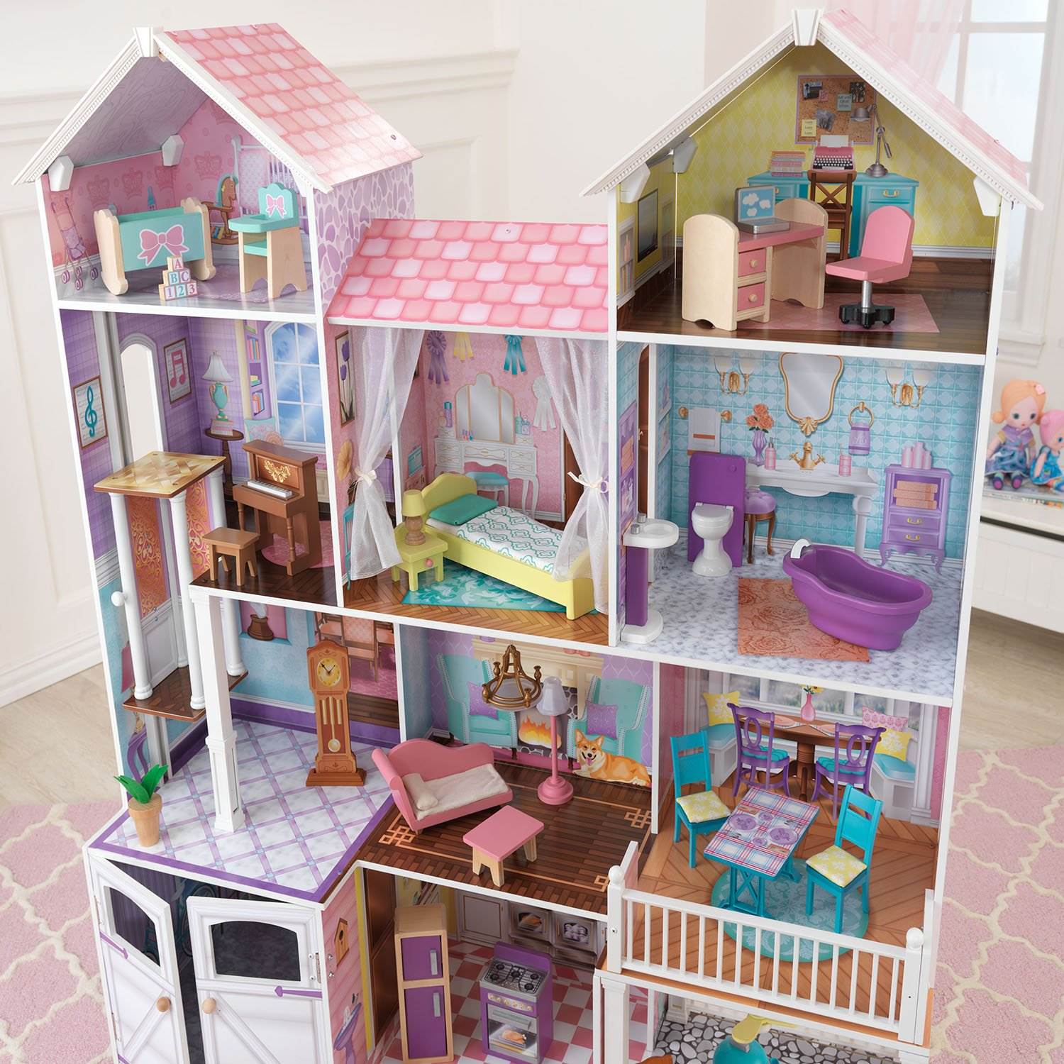 KidKraft Country Estates Dollhouse Wooden Pretend Play House |65242 - Open Box