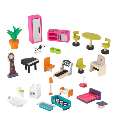 KidKraft Contemporary Deluxe Dollhouse Wooden Play House w/Furniture (Open Box)