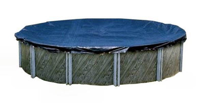 Blue 21' Round Above Ground Pool Cover + 4' x 8' Air Pillow + Winterizing Kit