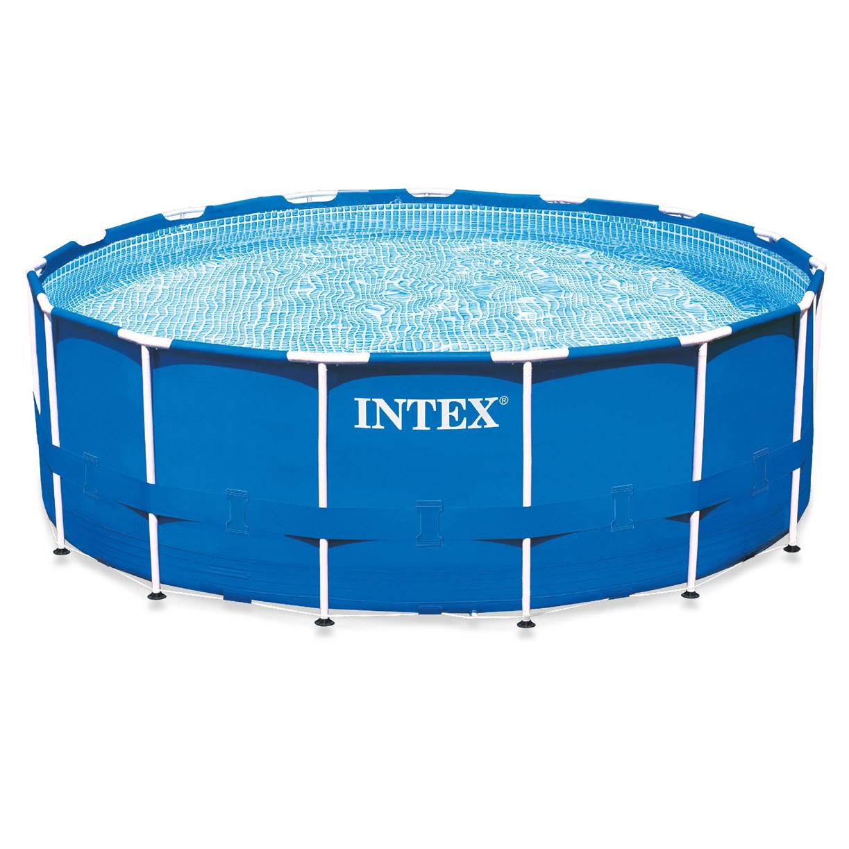 Intex 15 Feet x 48 Inches Metal Frame Pool Set w/ Ladde and Pump (Open Box)