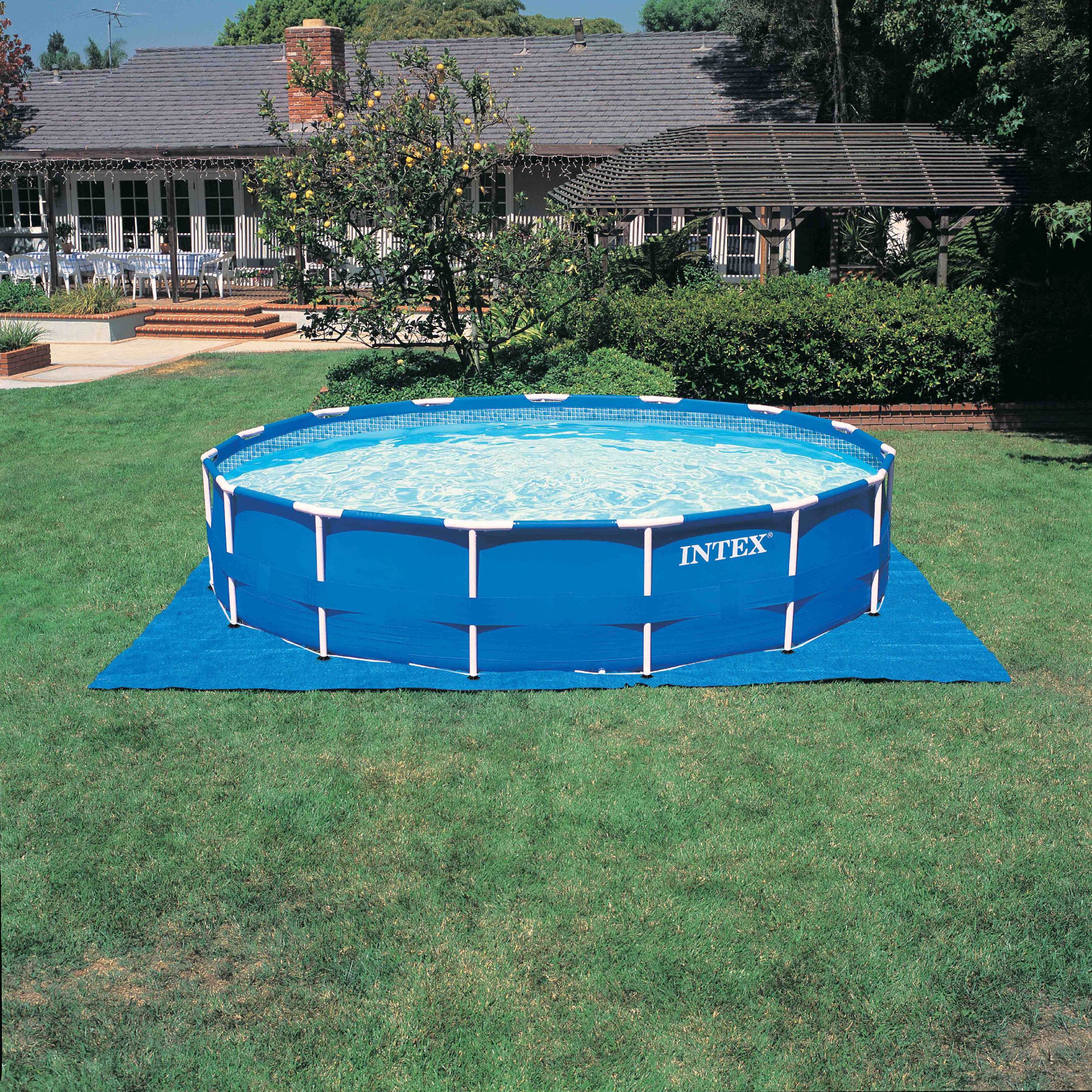 Intex 15 Feet x 48 Inches Metal Frame Pool Set w/ Ladde and Pump (Open Box)