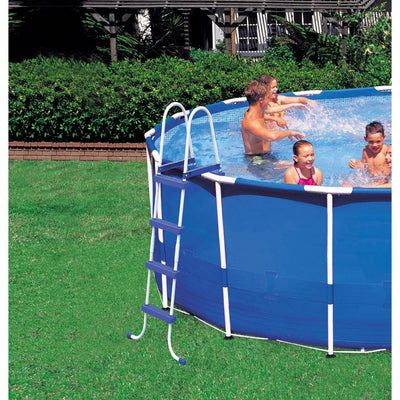 Intex 15 Feet x 48 Inches Metal Frame Pool Set w/ Ladde and Pump (Open Box)