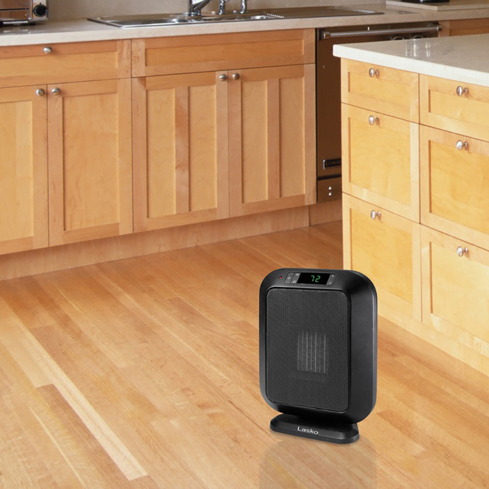 Lasko Flat Panel 1500W Digital Control Ceramic Space Heater, Black (For Parts)