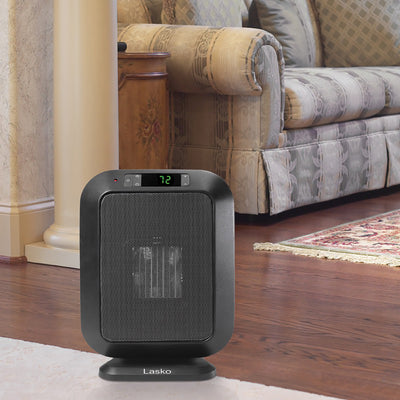 Lasko Flat Panel 1500W Digital Control Ceramic Space Heater, Black (For Parts)