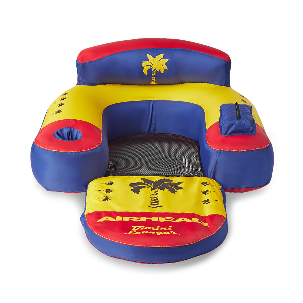Airhead AHBL-3 Bimini Lounger II Inflatable Pool Lake Lounge Raft, (1 Person)