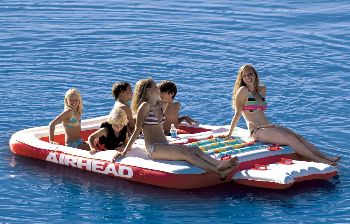 NEW AIRHEAD AHCI-1 Cool Island 6 Person Inflatable Lounger Float Raft Pool Lake